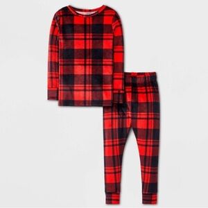 Cat & Jack Red and Black Checkered Kids Pajama Set